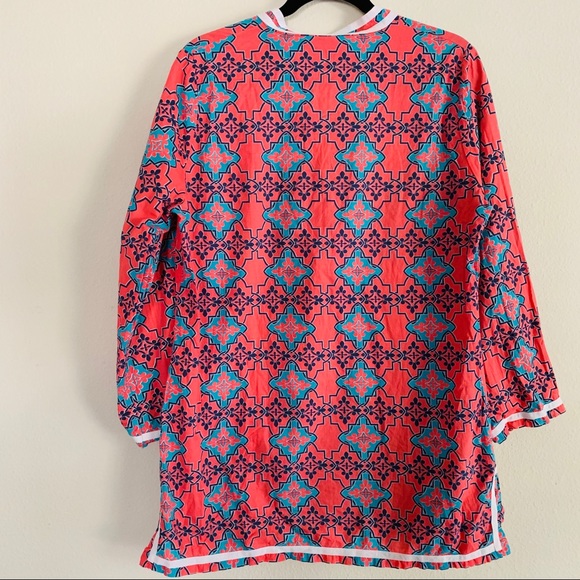 Tracy Negoshian Greek Key Print Tunic Top - Picture 5 of 5